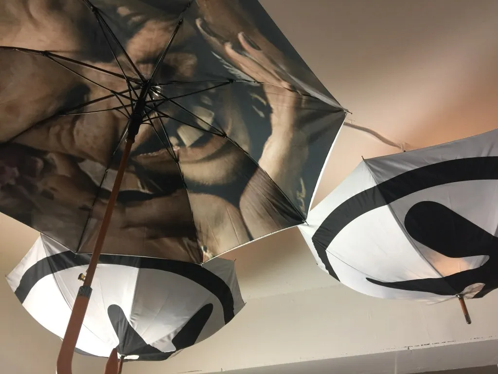 Aphex Twin branded umbrellas